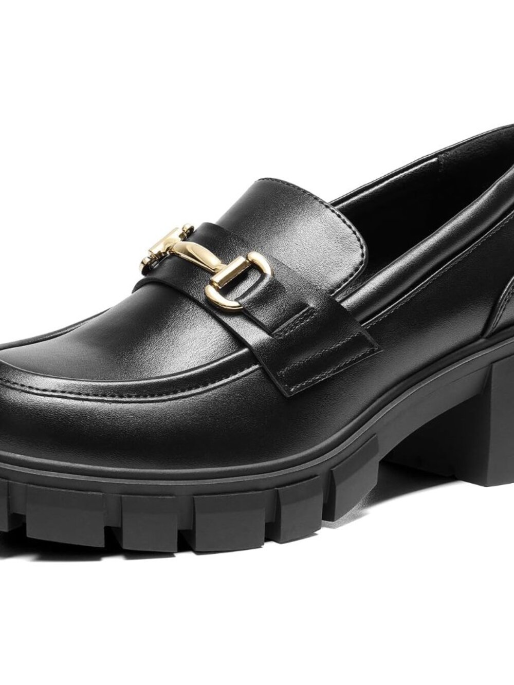 Elegant Black Platform Chunky Loafers for Women - Perfect for All Occasions